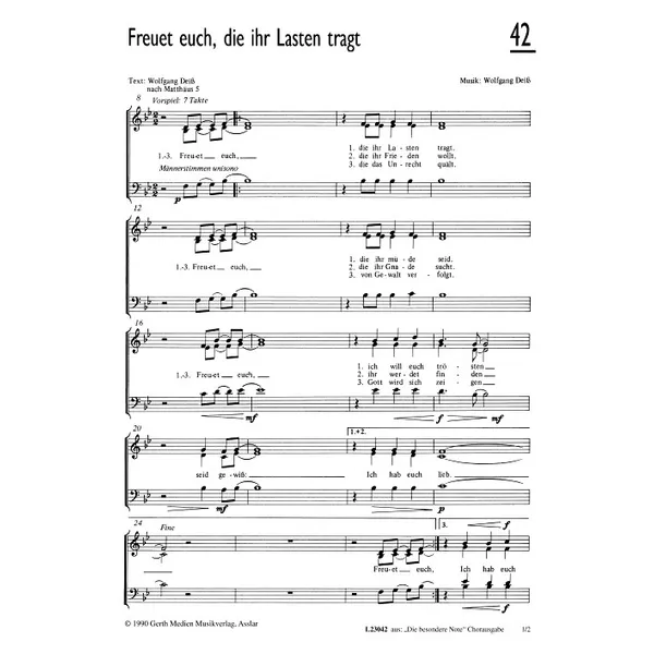 Produktbild des Artikels Freuet euch, die ihr Lasten tragt (Noten - Download)