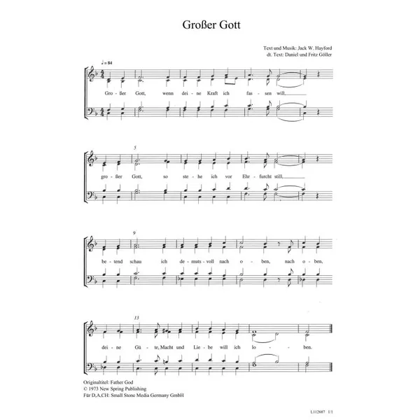 Produktbild des Artikels Großer Gott (Noten - Download)