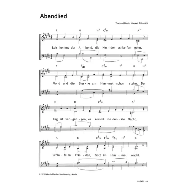 Produktbild des Artikels Abendlied (Noten - Download)