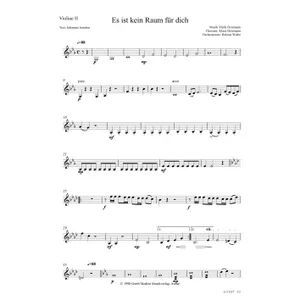 Produktbild des Artikels Es ist kein Raum für dich (Violine 2) (Noten - Download)