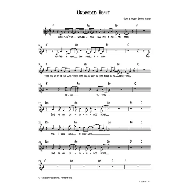 Produktbild des Artikels Undivided Heart (Noten - Download)