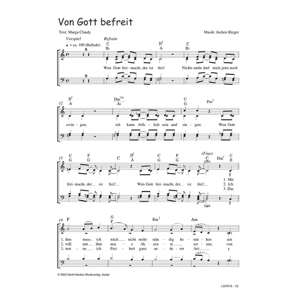 Produktbild des Artikels Von Gott befreit (Noten - Download)