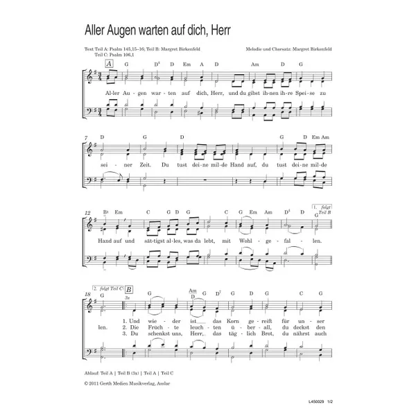 Produktbild des Artikels Alle Augen warten auf dich, Herr (Noten - Download)