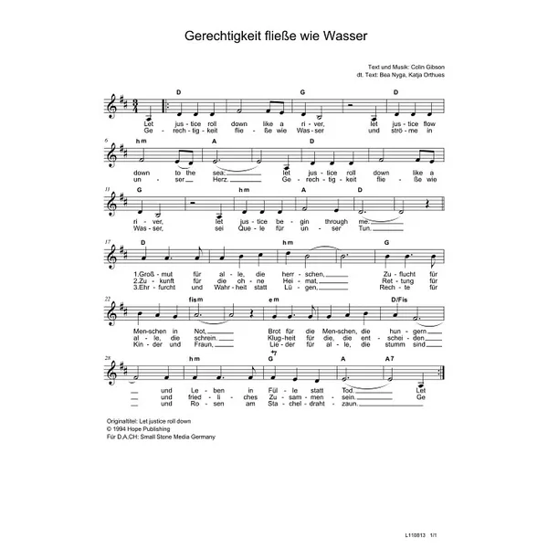 Produktbild des Artikels Gerechtigkeit fließe wie Wasser (Noten - Download)