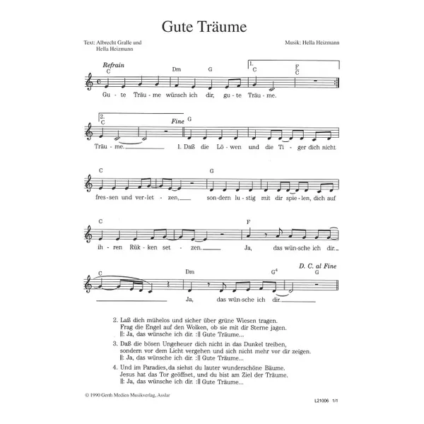 Produktbild des Artikels Gute Träume (Noten - Download)
