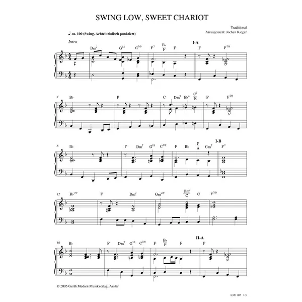 Produktbild des Artikels Swing low, sweet chariot (Noten - Download)