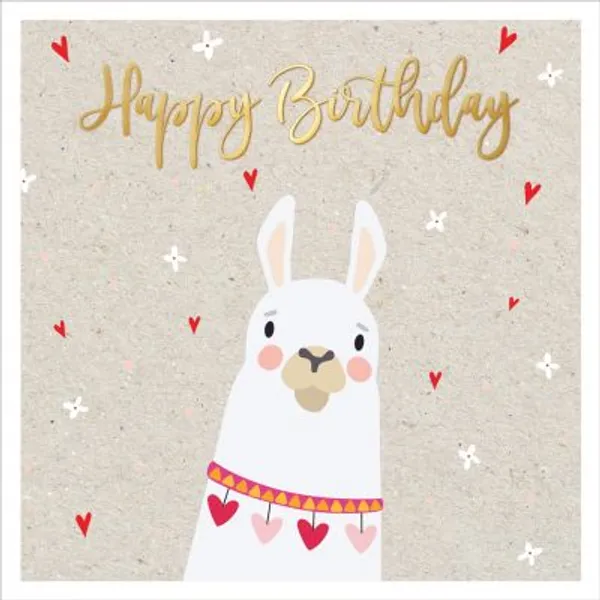 Produktbild des Artikels Faltkarte "Happy Birthday" - Lama (Schreibwaren)