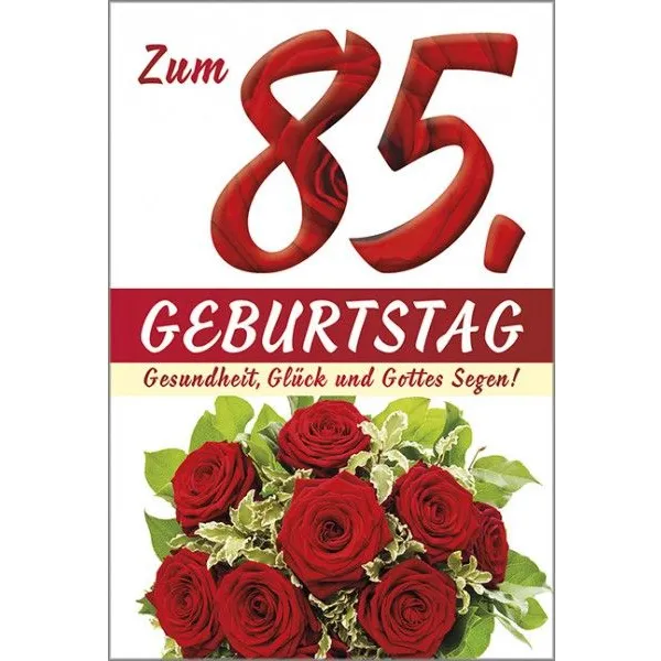 Produktbild des Artikels Faltkarte: Zum 85. Geburtstag (Schreibwaren)