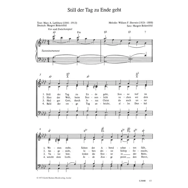 Produktbild des Artikels Still der Tag zu Ende geht (Noten - Download)