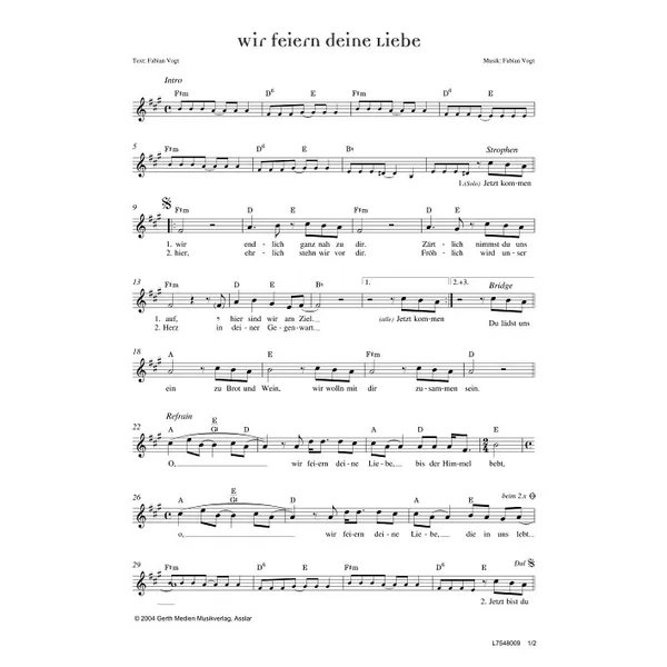 Produktbild des Artikels Wir feiern deine Liebe (Noten - Download)