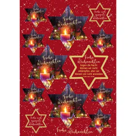 Produktbild des Artikels Aufkleber-Gruß-Karten: Frohe Weihnachten, 4 Stück (Schreibwaren)