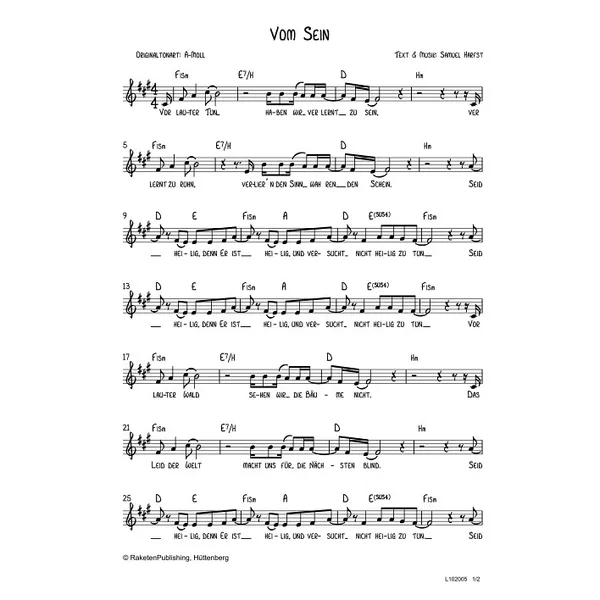 Produktbild des Artikels Vom sein (Noten - Download)