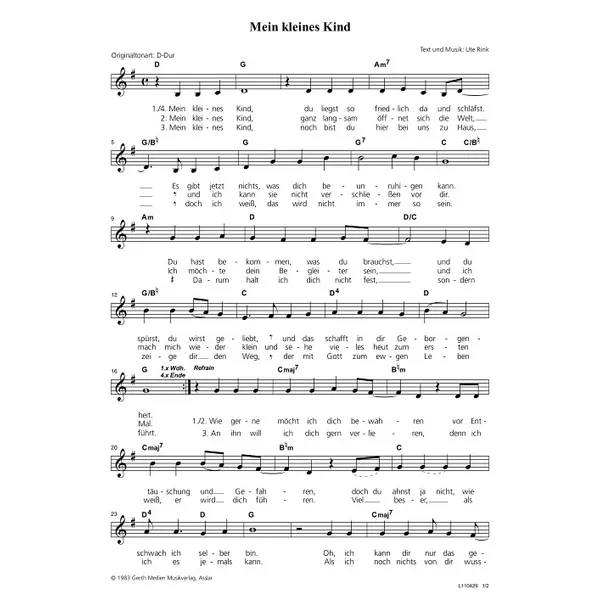 Produktbild des Artikels Mein kleines Kind (Noten - Download)