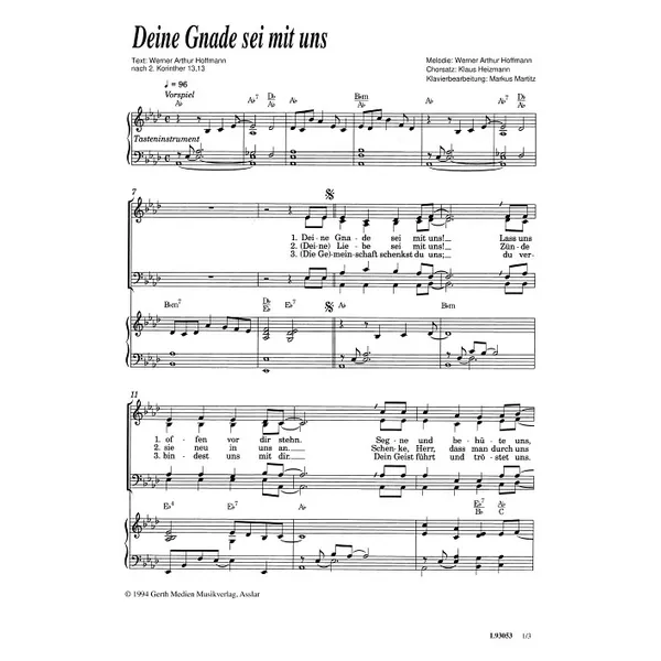 Produktbild des Artikels Deine Gnade sei mit uns (Noten - Download)