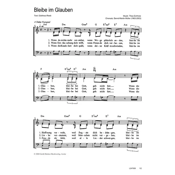 Produktbild des Artikels Bleibe im Glauben (Noten - Download)