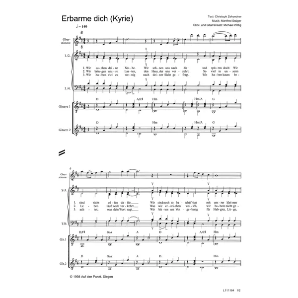 Produktbild des Artikels Erbarme dich (Kyrie) (Noten - Download)