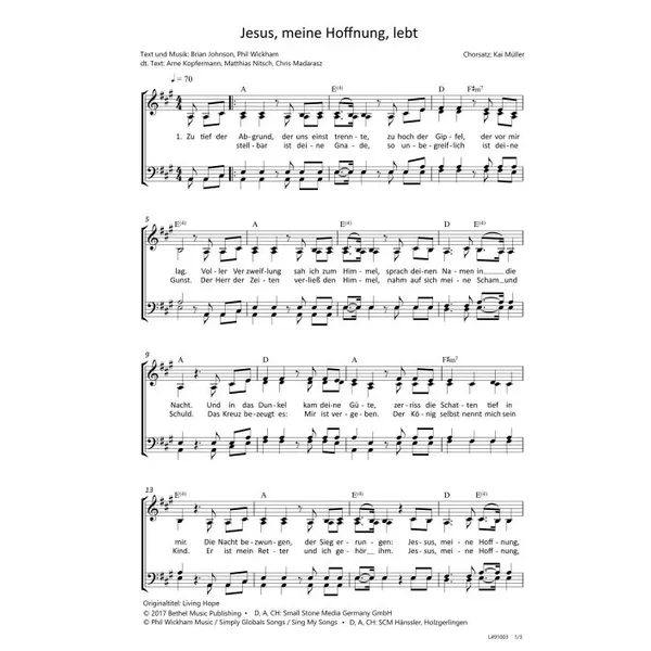 Produktbild des Artikels Jesus, meine Hoffnung lebt (Noten - Download)
