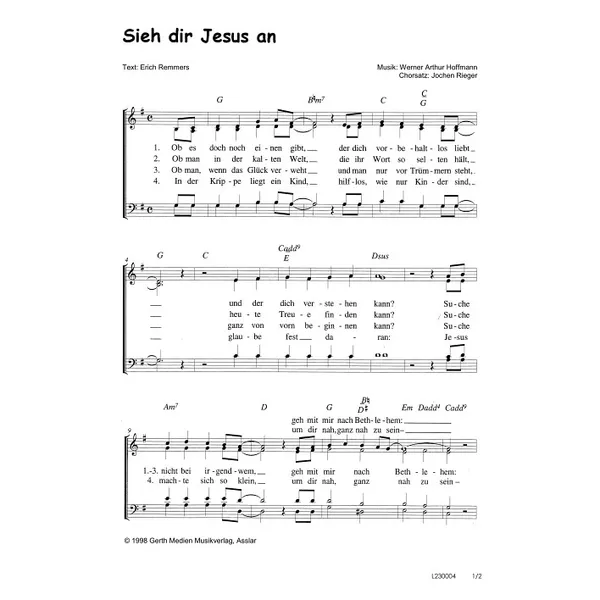 Produktbild des Artikels Sieh dir Jesus an (Noten - Download)