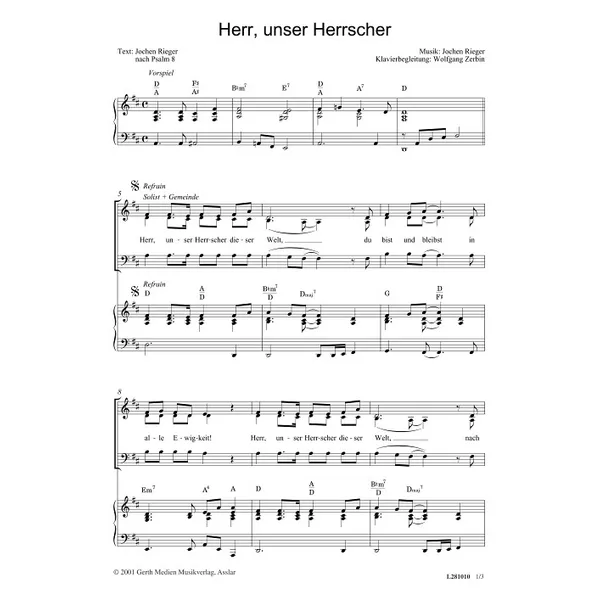 Produktbild des Artikels Herr, unser Herrscher (Noten - Download)
