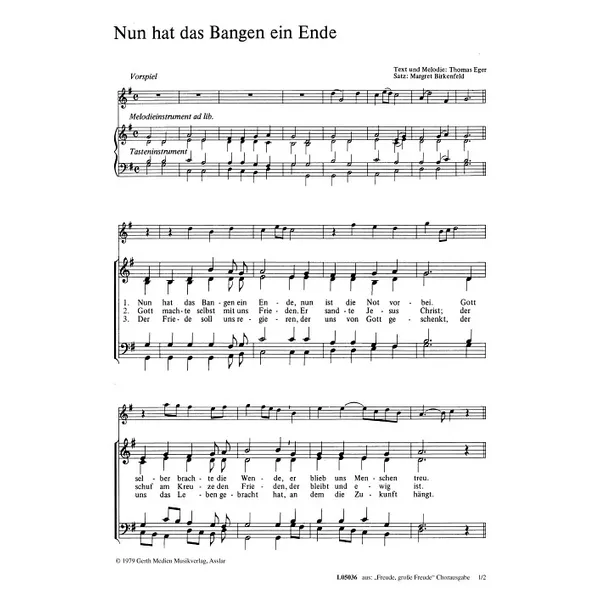 Produktbild des Artikels Nun hat das Bangen ein Ende (Noten - Download)