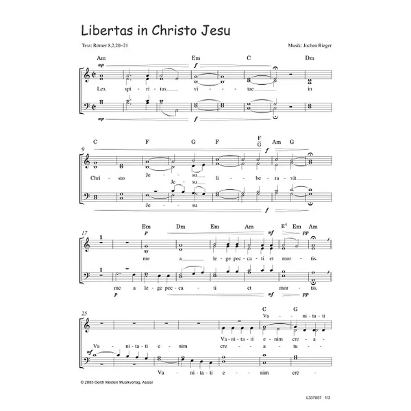Produktbild des Artikels Libertas in Christo Jesu (Noten - Download)