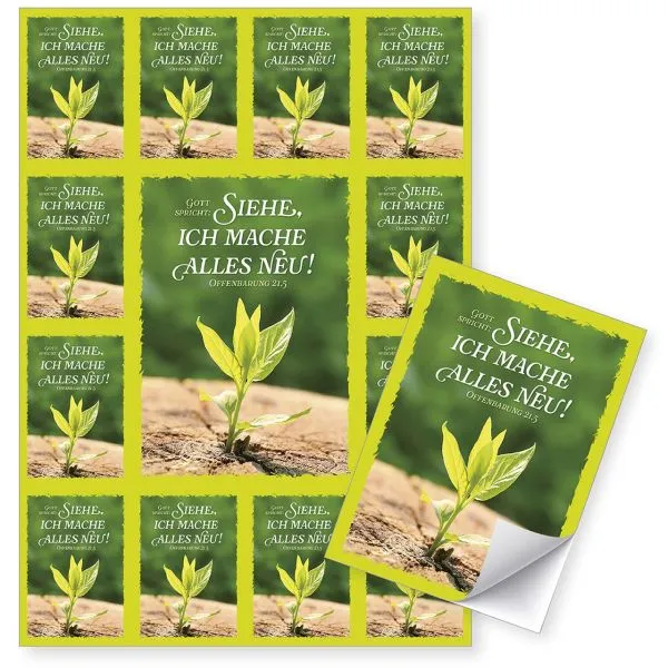 Produktbild des Artikels Jahreslosung 2026 - Aufkleber-Grußkarten, 12 Stk (Schreibwaren)