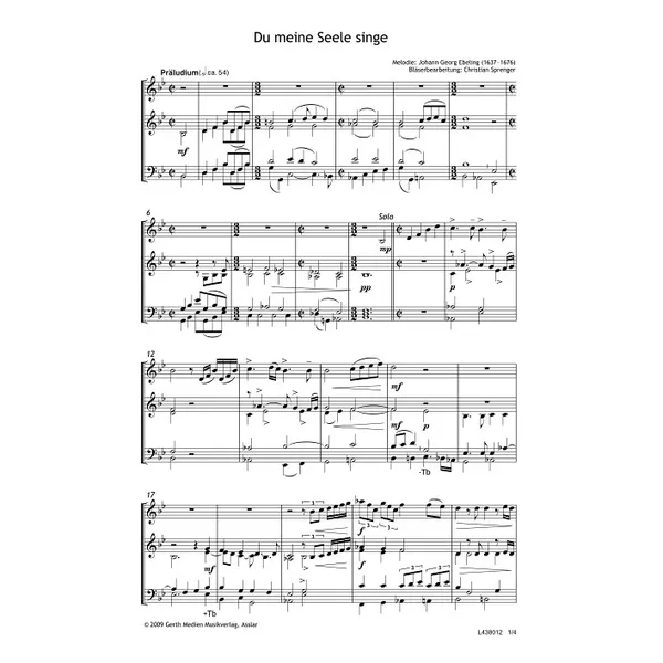 Produktbild des Artikels Du meine Seele singe (Noten - Download)