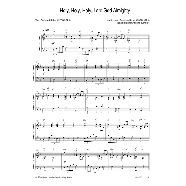 Produktbild des Artikels Holy, Holy, Holy, God Almighty (Noten - Download)