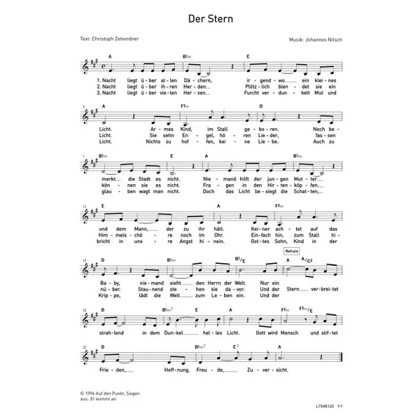 Produktbild des Artikels Der Stern (Noten - Download)