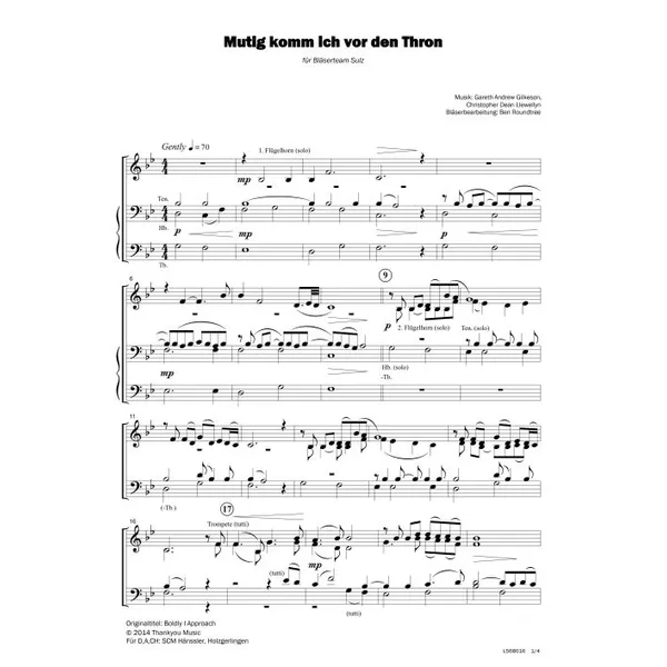 Produktbild des Artikels Mutig komm ich vor den Thron (Noten - Download)