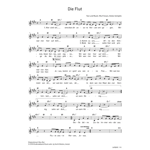 Produktbild des Artikels Die Flut (Noten - Download)