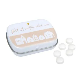 Produktbild des Artikels Pfefferminz-Döschen "Häuser" (Lebensmittel)