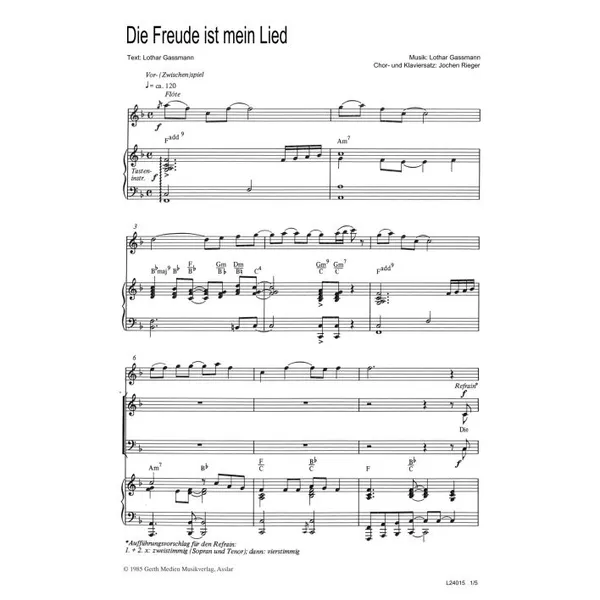 Produktbild des Artikels Die Freude ist mein Lied (Noten - Download)