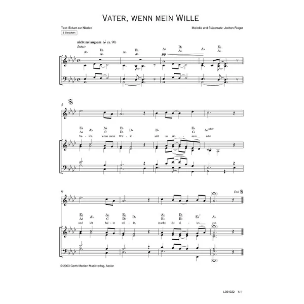 Produktbild des Artikels Vater, wenn mein Wille (Noten - Download)