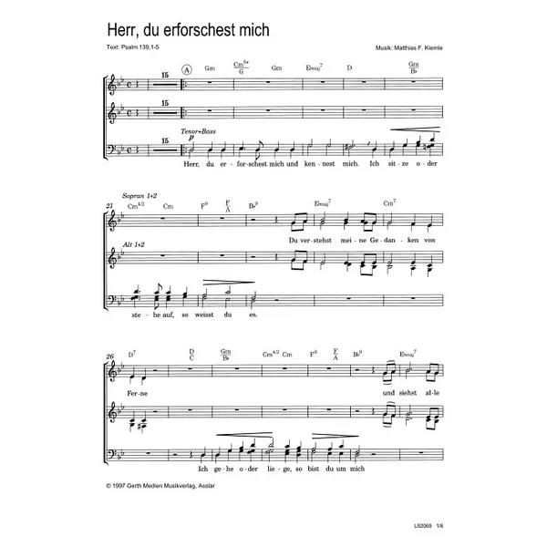 Produktbild des Artikels Herr, du erforschest mich (Noten - Download)