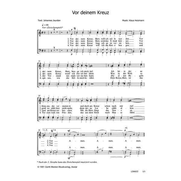 Produktbild des Artikels Vor deinem Kreuz (Noten - Download)