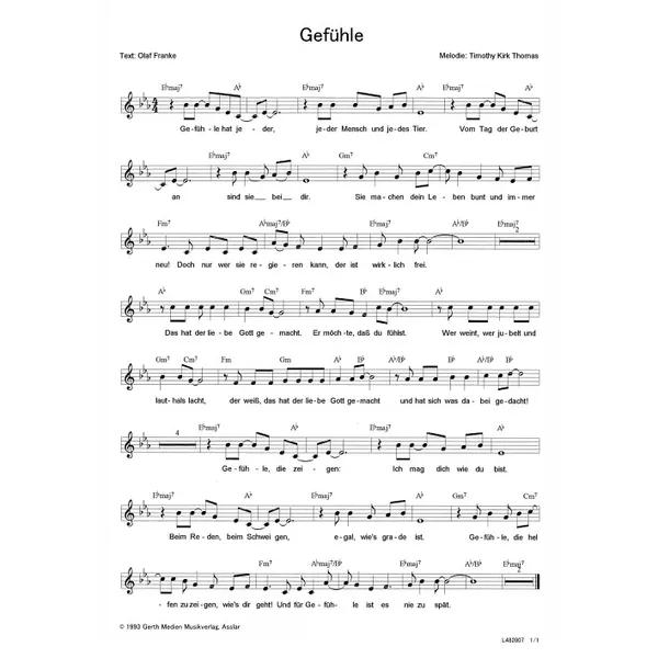 Produktbild des Artikels Gefühle (Noten - Download)