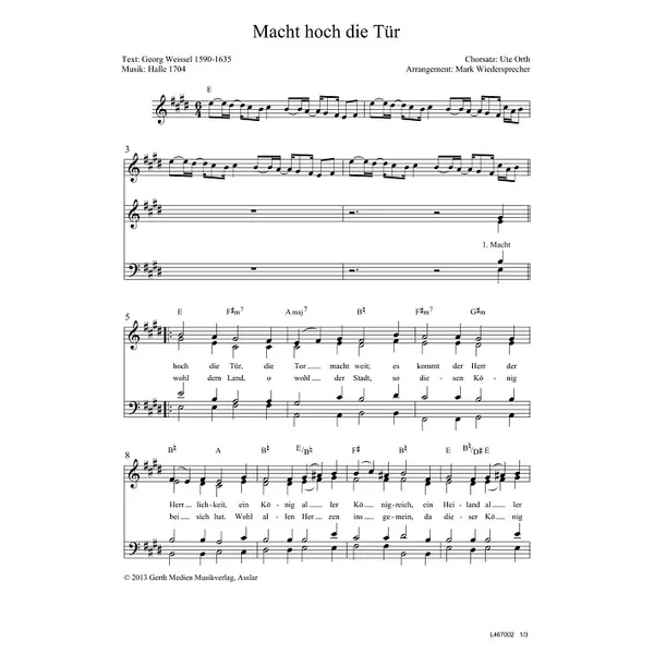 Produktbild des Artikels Macht hoch die Tür (Noten - Download)