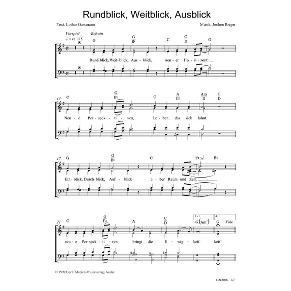 Produktbild des Artikels Rundblick, Weitblick, Ausblick (Noten - Download)