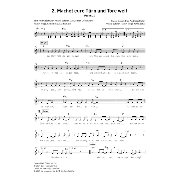 Produktbild des Artikels Machet eure Türn und Tore weit (Noten - Download)