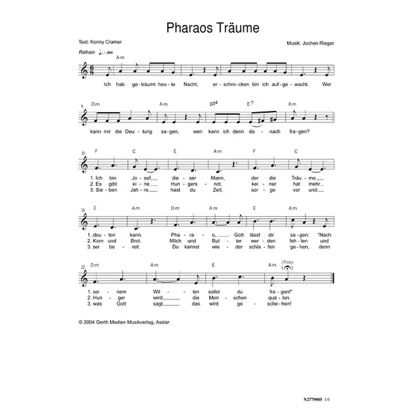 Produktbild des Artikels Pharaos Träume (Noten - Download)