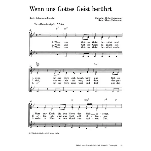 Produktbild des Artikels Wenn uns Gottes Geist berührt (Noten - Download)