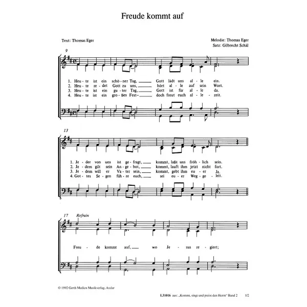 Produktbild des Artikels Freude kommt auf (Noten - Download)