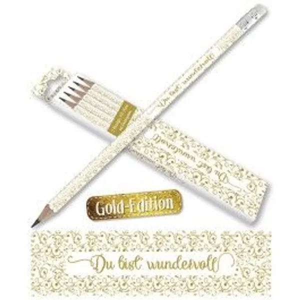 Produktbild des Artikels Bleistifte: Du bist wundervoll (Gold-Edition) 5er Pack (Schreibwaren)