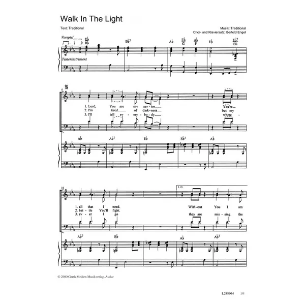 Produktbild des Artikels Walk In The Light (Noten - Download)
