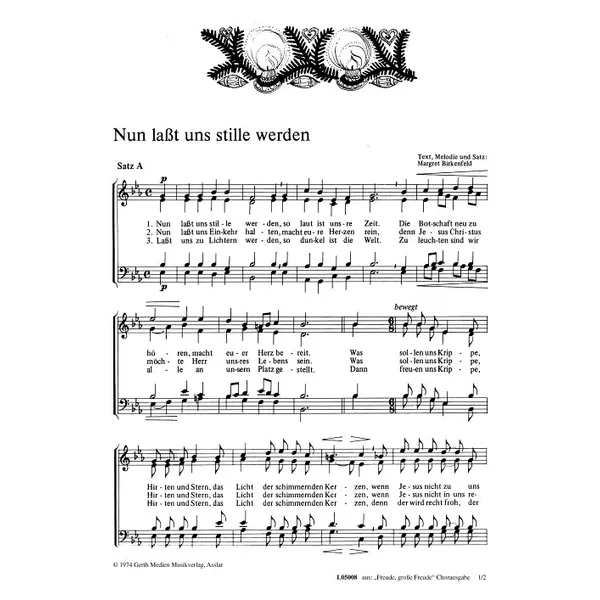 Produktbild des Artikels Nun lasst uns stille werden (Noten - Download)