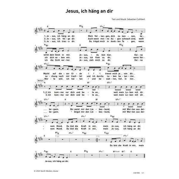 Produktbild des Artikels Jesus, ich häng an dir (Noten - Download)