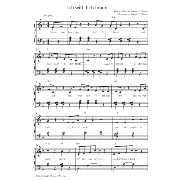 Produktbild des Artikels Ich will dich loben (Noten - Download)