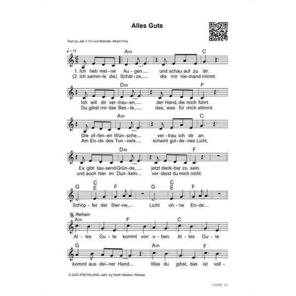 Produktbild des Artikels Alles Gute (Noten - Download)