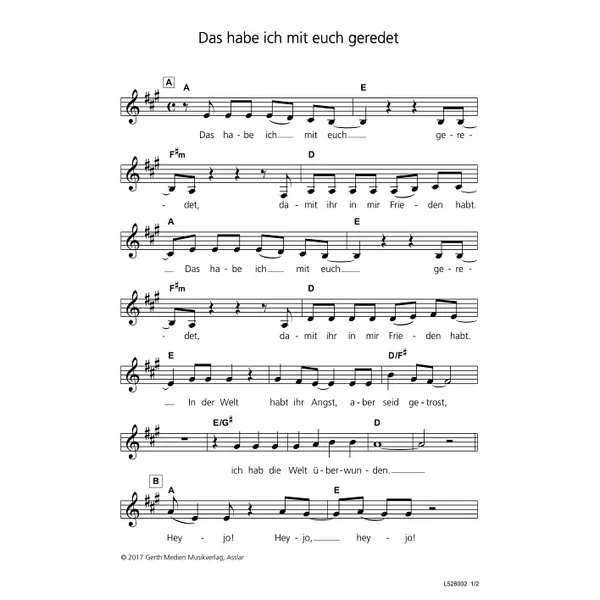Produktbild des Artikels Das habe ich mit Euch geredet (Noten - Download)